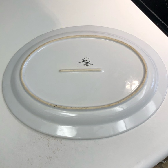 Vintage 1992 Terrace Blossoms Stoneware 14" Oval Serving Platter - Picture 8 of 10